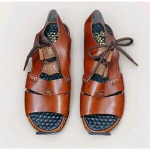 Rieker Antistress Women's Brown Leather LaceUp Gladiator Sandals Size 42 US 10.5